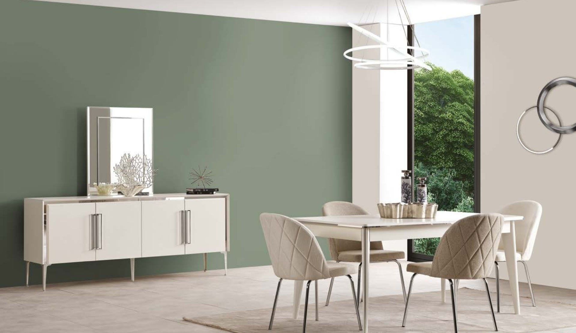 Alyans Krom Yemek Odası Takımı