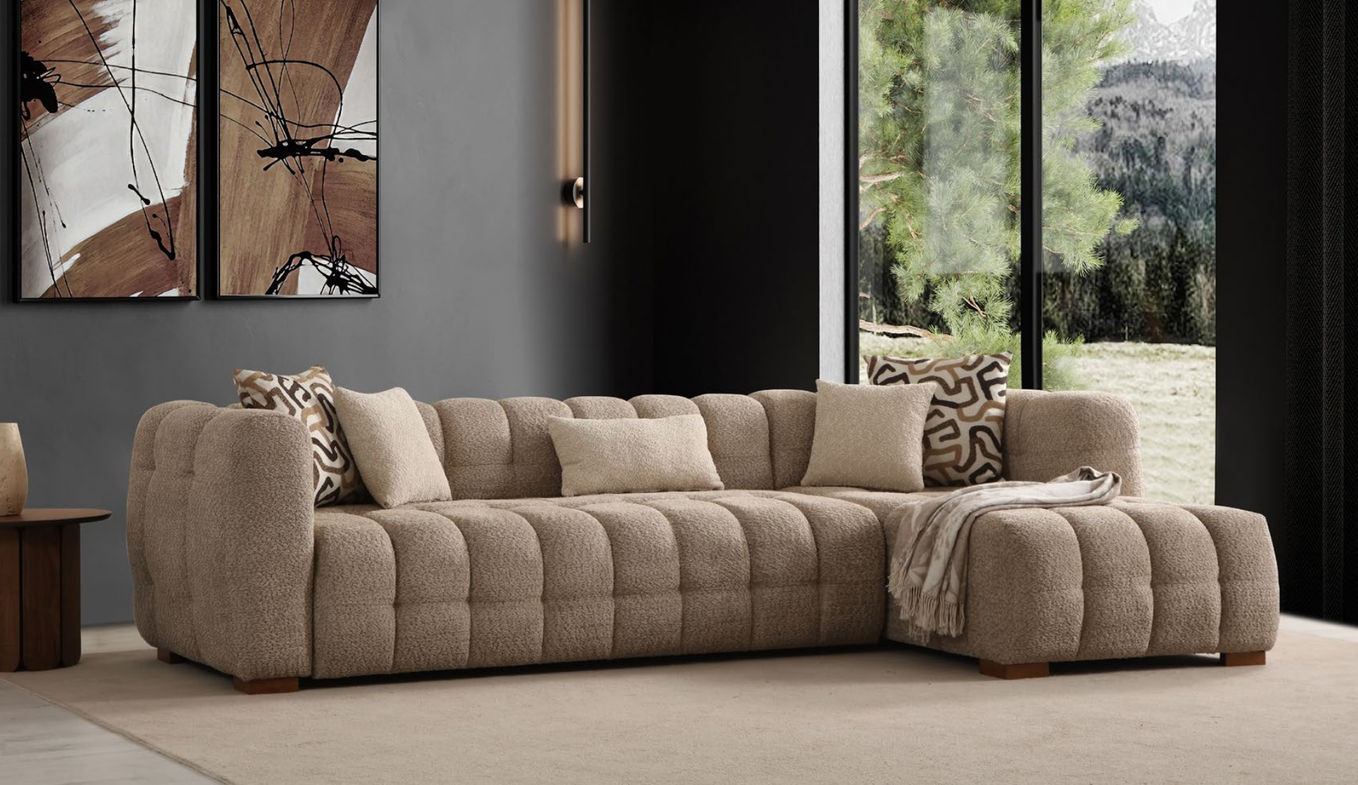 Estanze L Köşe Yataklı Koltuk Takımı