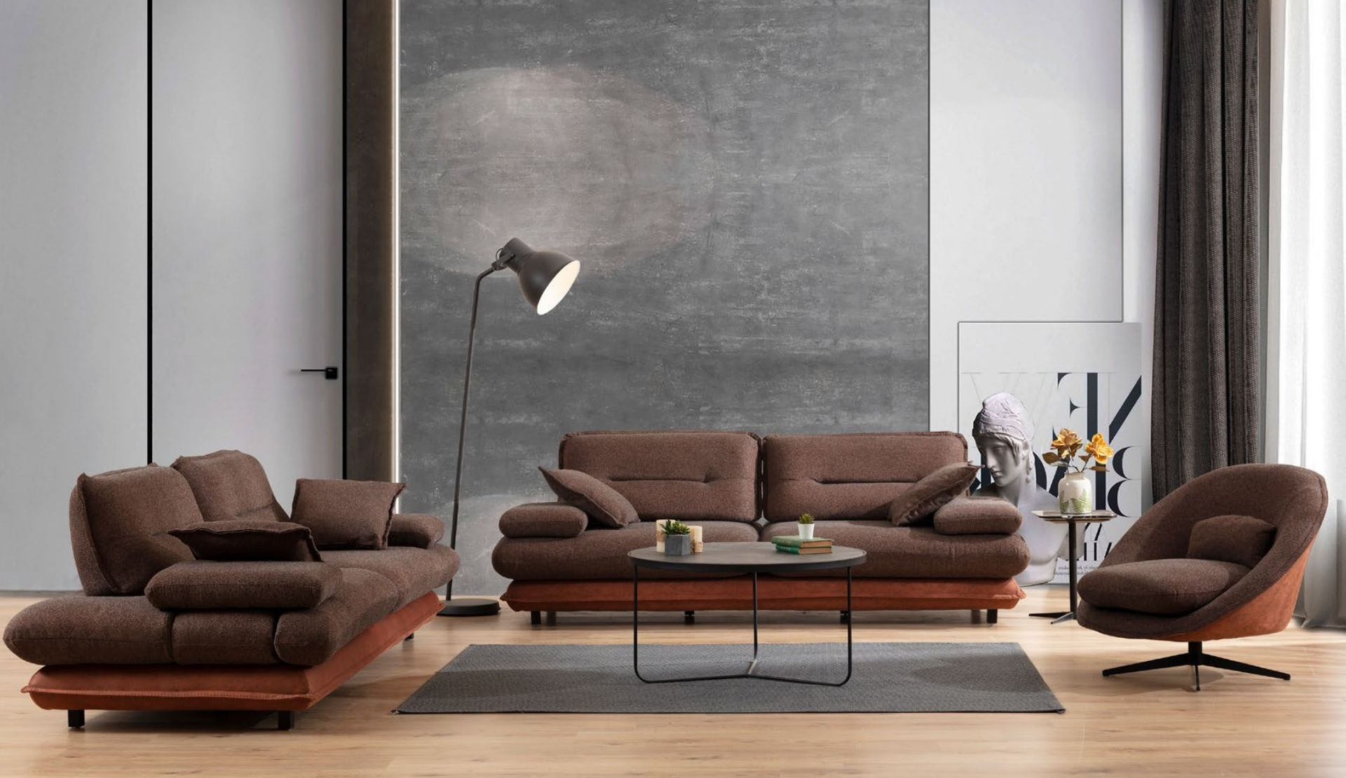 GRADYAN Kahve Koltuk Takımı