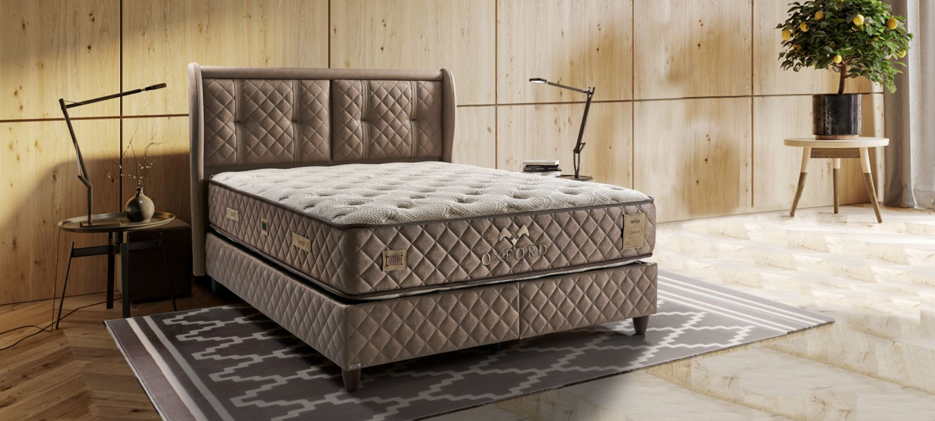 Oxford Yatak Baza Başlık Seti