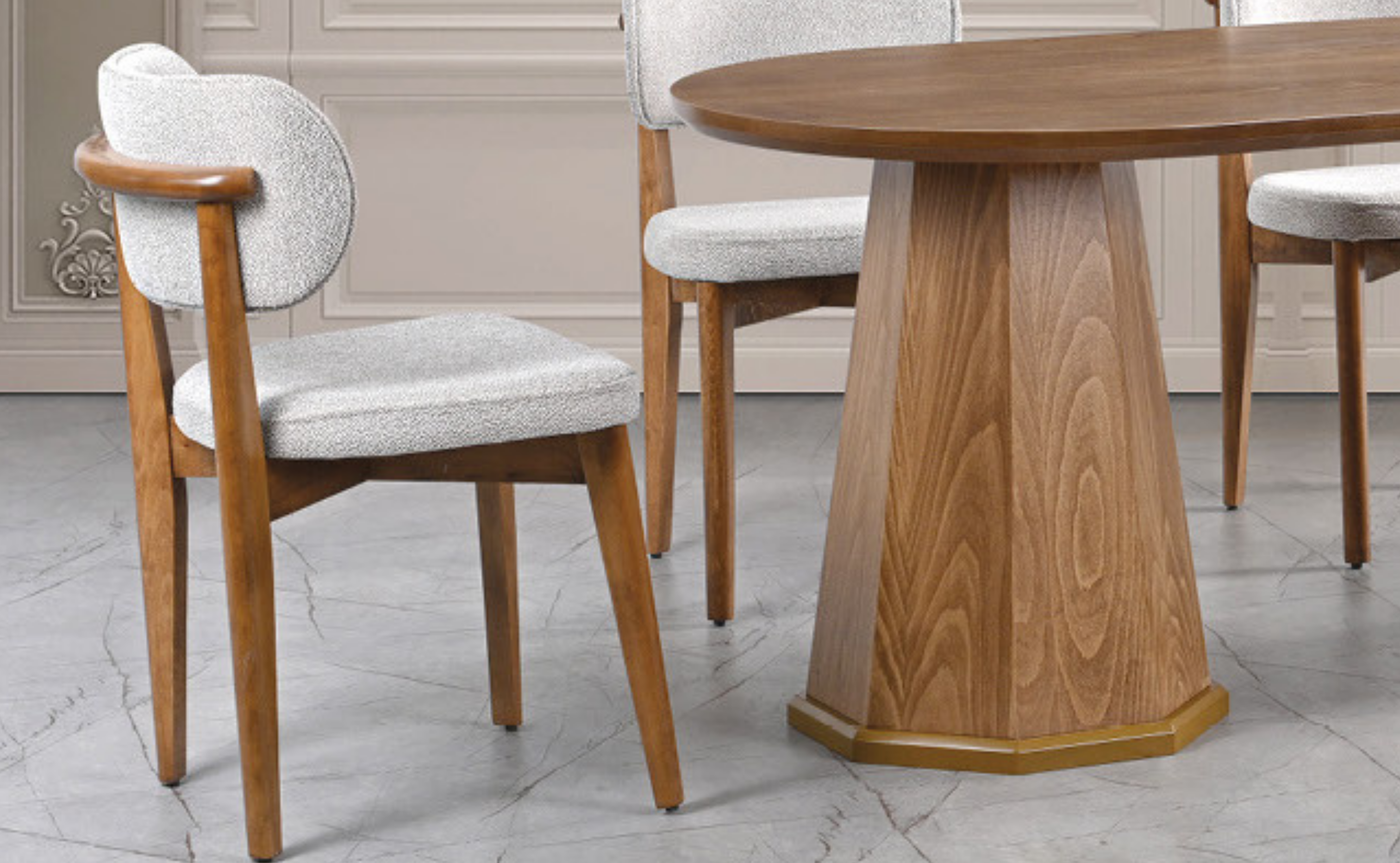 Piramit Natural Masa & Poyraz Sandalye Takımı