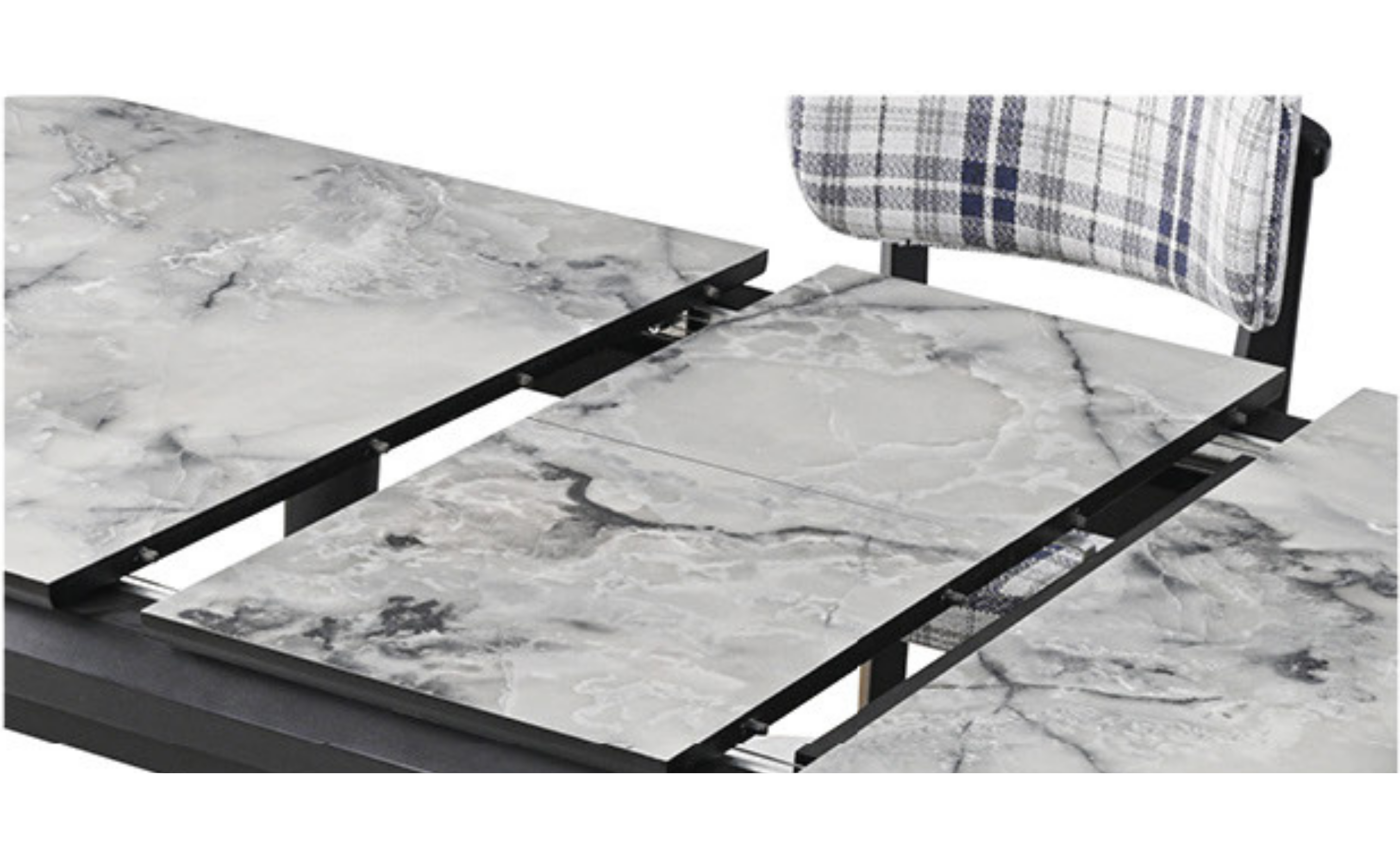 Stil Gri Mermer Masa & Poyraz Sandalye Takımı